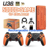 U36 Retro Game Stick 4K Video Game Console 50000+ Games,40+ Emulators, 2 Wireless Controllers,S905X4 Quad Plug and Play TV Game