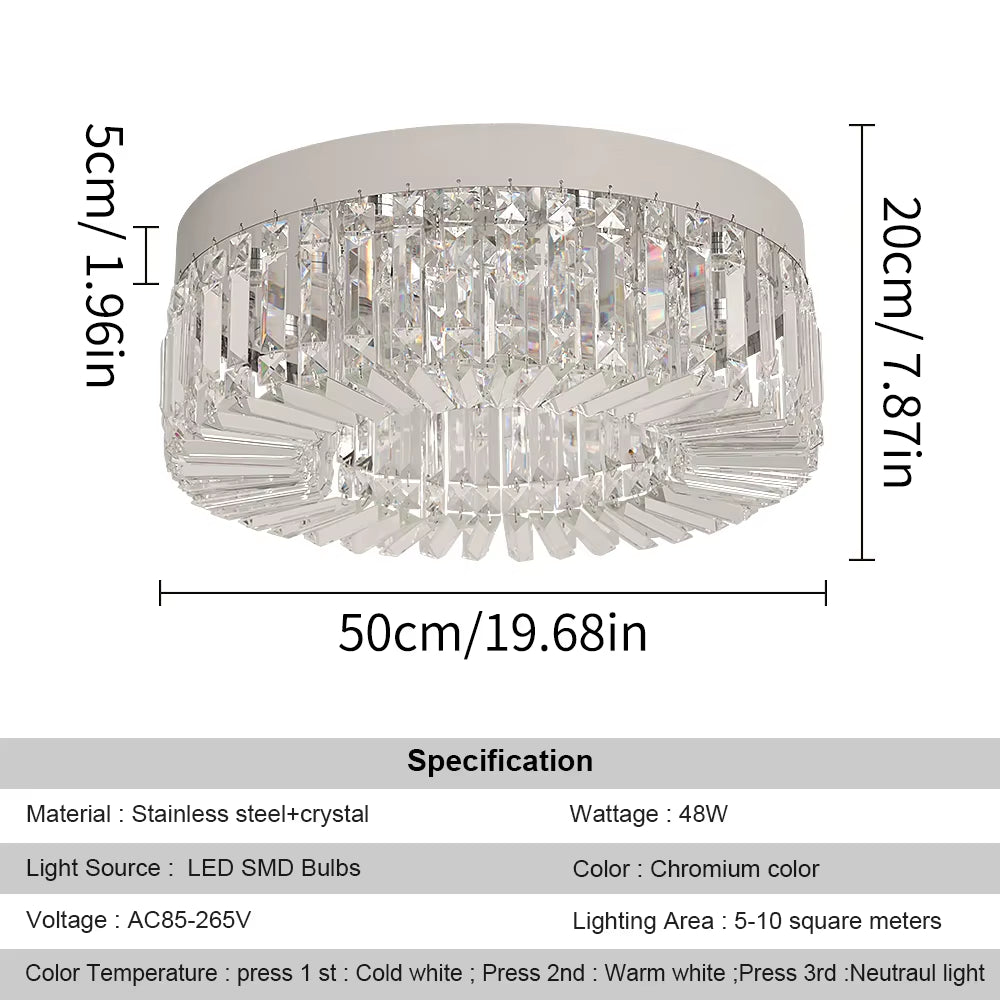 Crystal Ceiling Lamp Living Room Gold Luxury Modern Chandeliers Decoration Led Ceiling Lights Lighting Fixture Diameter 40 50Cm