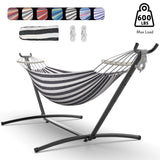 Hammock with Adjustable Stand- Stylish Hammock Bed W/Storage Bag, 600Lb Capacity