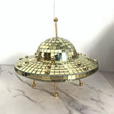 UFO Disco Mirror Ball Retro Reflective UFO Space World Shape DJ Light Modern Home Decor for Party Room Sculptures and Figurines