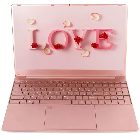 Glamorous Pink 15.6" Laptop: Windows 11 Office Education,  Celeron N5095, 16GB RAM, 1TB SSD, Dual Wifi & Ultra-Narrow Bezel