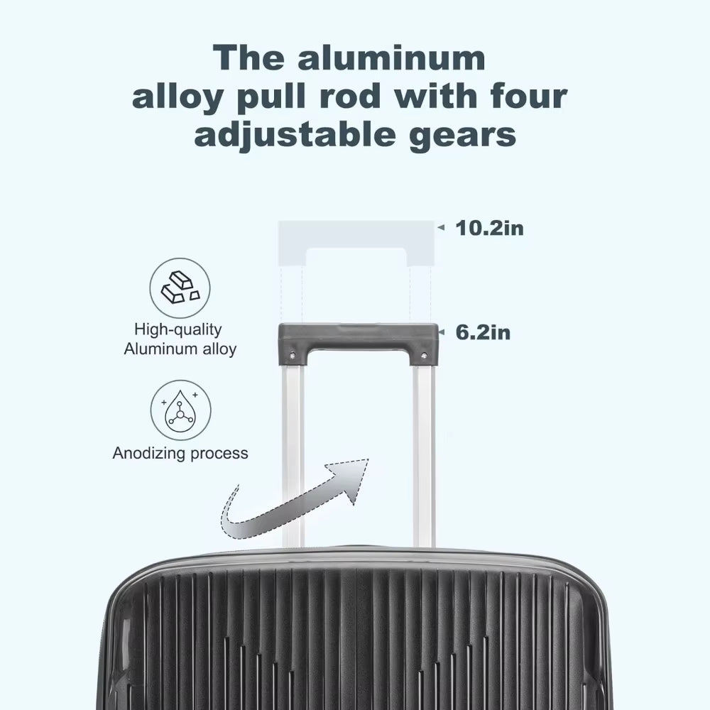 3-Piece Hardside Luggage Set with Spinner Wheels & TSA Lock, 20 Inch Carry On, 24 & 28 Inch Checked Suitcases