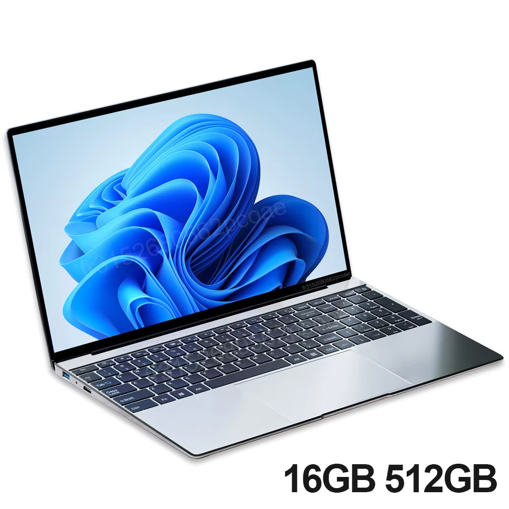 NEW 15.6" Ultra Slim Laptop 16GB RAM 2TB SSD  N3700 Notebook Gamer 1920*1080 Display Office Study Computer PC Windows11 Pro
