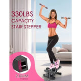 Portable Mini Stepper with Resistance Bands for Home Exercise Adjustable Height Fitness Machine 330LBS Capacity Black and Gray