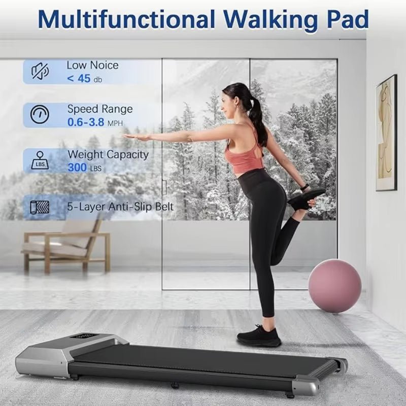 300Lbs Treadmill for Home 2.5HP Treadmills Walking Pad LCD Digital Data Display 2In1 Walking Running Fitness Exercise Machine