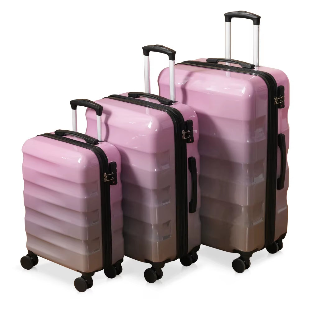 Luggage Set–Hardshell Suitcases with Spinner Wheels and TSA Lock, PC+ABS, Vibrant Glossy Expandable Design for Travel