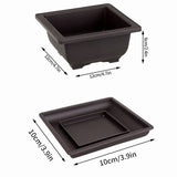 Rectangular Bonsai Training Pots Plastic Flowerpot with Drainage Tray Succulent Plants Pot Bonsai Plants Growing Pots Home Decor