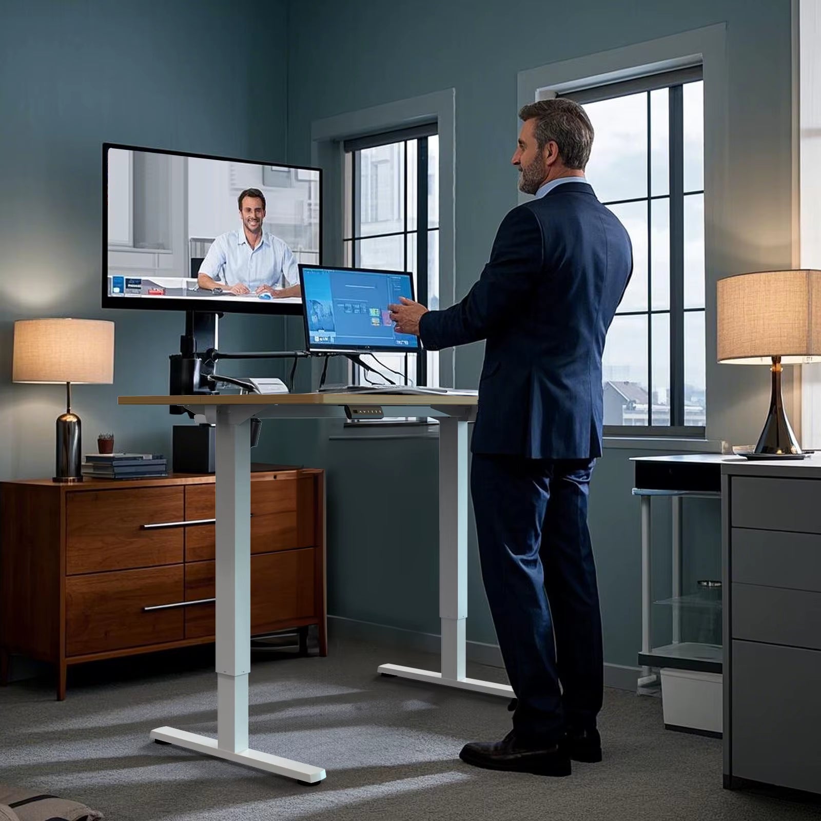 MCQ Electric 63"x24" Ergonomic Height Adjustable Standing Desk for Home Office and Gaming Workstation