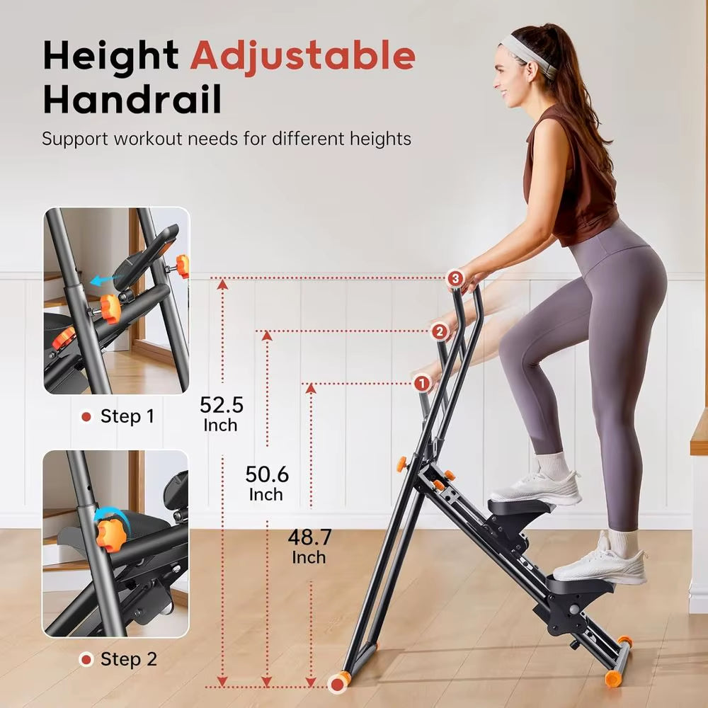 Full-Body Cardio Home Gym Equipment: Adjustable Stepper with Extended Range and Handlebars