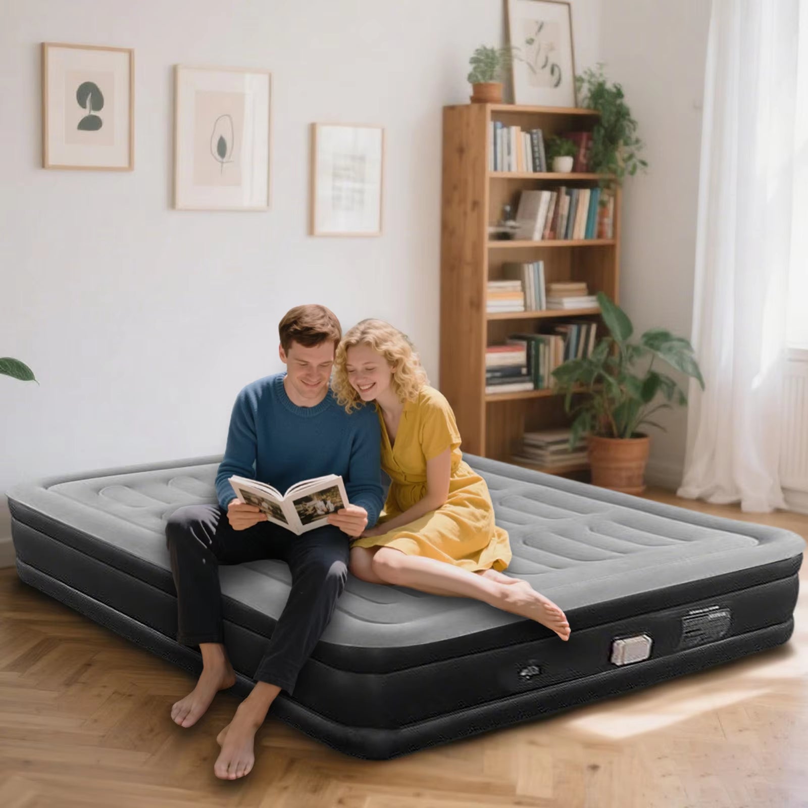 200X150X40Cm Automatic Inflatable Mattress Camping Home Built-In Pump Bed Thickened for Indoor Outdoor Rest Lazy Sleeping Mat