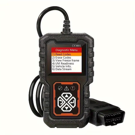 OBD2 Diagnostic Scanner and Voltage Tester for Automotive Engine Fault Codes - Model CY3001