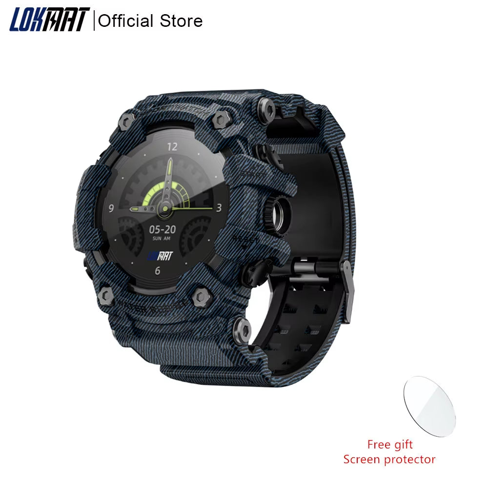Rugged Sport Smart Watch ATTACK-GT Bluetooth Calls Colorful Waterproof Military Smartwatches with Flashlight for Phone