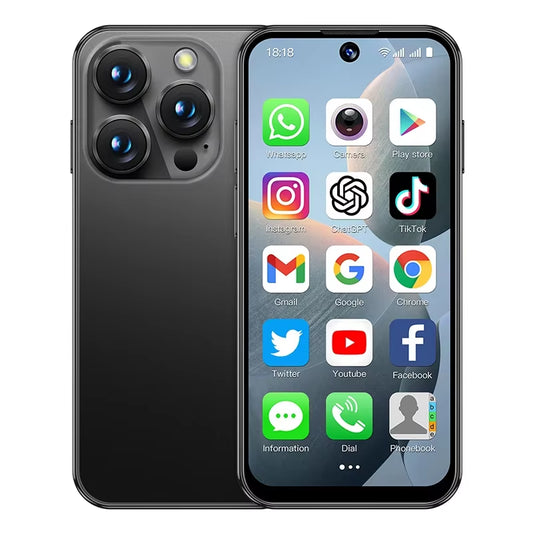 XS19 Mini Smartphone 3.88In 2GB RAM 16GB ROM Android10.0 with Facial Recognition Dual SIM Standby 3G Network Small Phone