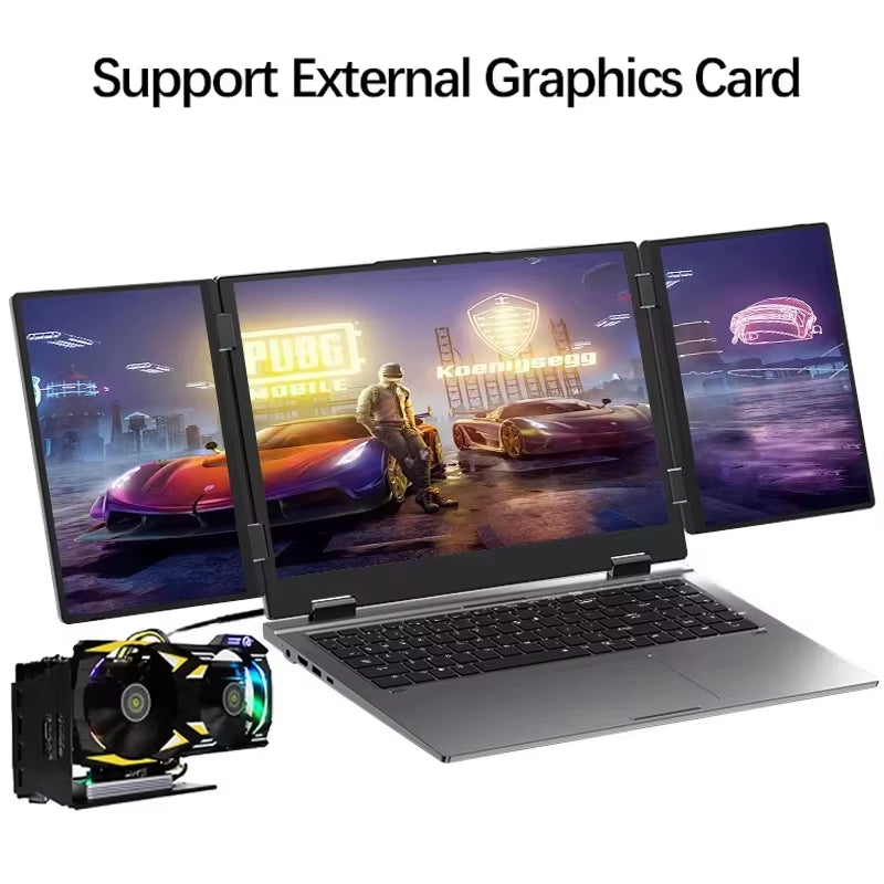 GLF-3P Triple Screen Gaming Laptop 16+10.5+10.5‘’ Touchpad  Core I7 Computer 1260P 64GB RAM 2TB Fingerprint+Face Laptops