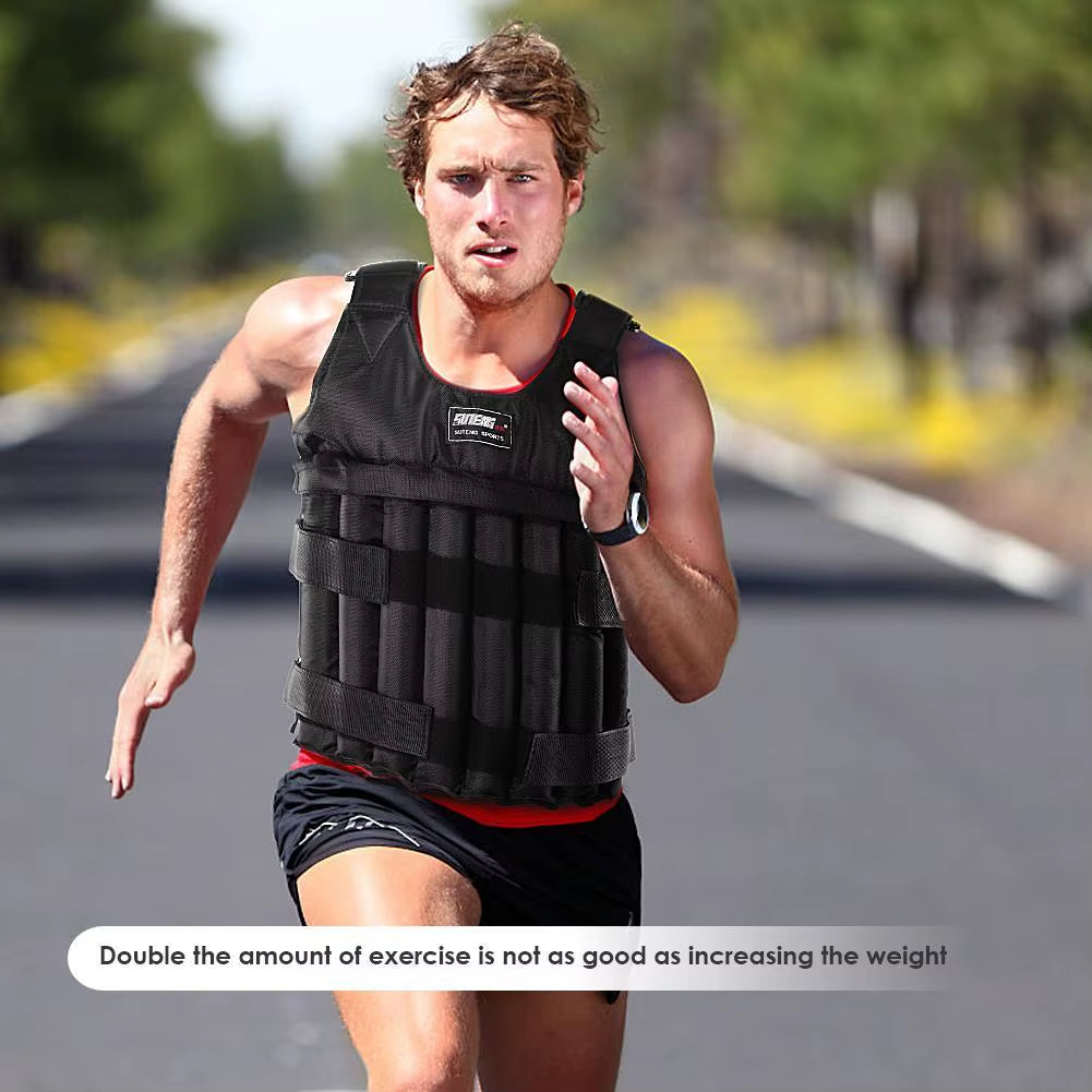 20Kg 50Kg Loading Weighted Vest Adjustable Exercise Training Fitness Jacket Gym Workout Boxing Vest Sand Fitness Waistcoat