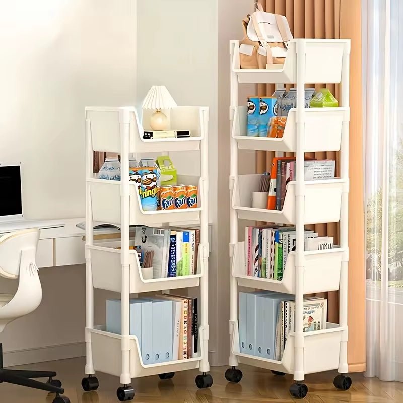 5-Layers with Wheels Storage Shelves，Bathroom Organizers and Storage，Storage Cabinet，Rolling Cart，Use for Home and Kitchen