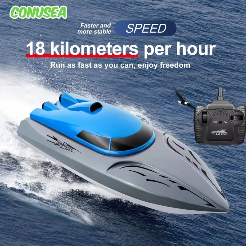 20KM/H Rc Speedboat Remote Control Boat Radio Control Boats 2.4G Double Motor High-Speed Race Boat Water Competitive Toys Kids