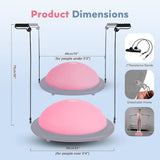 Half Balance Ball Trainer, Inflatable 19/23 Inch Half Exercise Ball with Resistance Bands and Pilates Ball