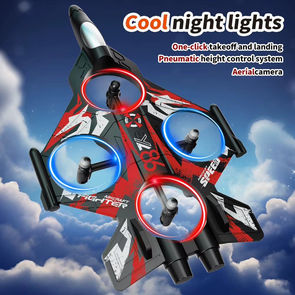 YL86 RC Plane Helicopter Three Speed Switching Aircraft Rolling at 360 °Fighter Hover at Fixed Height RC Drone Toys