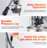Manual Cast Iron Juicer, Commercial Lemon Squeezer for Lemons, Oranges, Grapefruits. Easy Clean Gray.
