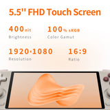 AIR X Handheld Game Console Qualcomm Snapdragon 662 5.5'' Touchscreen Android 14 Active Cooling Fan 15W Fast Charging RGB