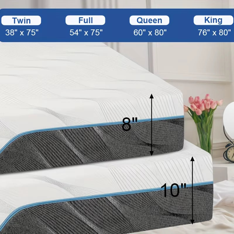 Queen Size Mattress, 8/10 Inch Medium Firm - Extra Firm Dual Sides Flippable Mattress for Back Pain Relief