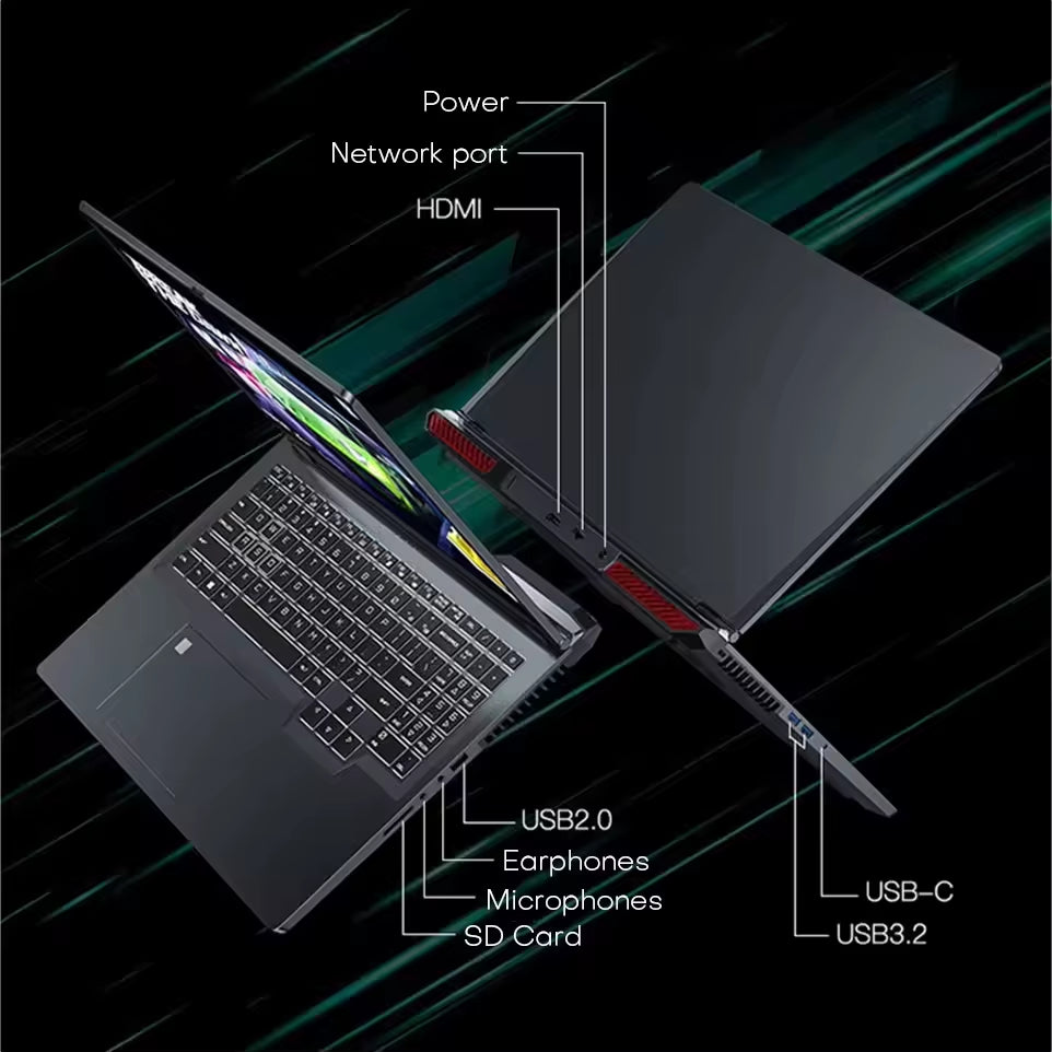 ACEKAMAS 16" Gaming Laptop Intel Core I7-6700Hq GTX 1060 Notebook PC IPS 1920*1200 16GB DDR4 1TB SSD Windows 11 Pro Laptop Gamer