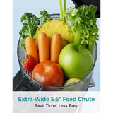 Cold Press Juicer Machines with 5.6Inch Wide Feed Chute for Whole Vegetables and Fruits Slow Masticating Juicer Ensuring 99.6 H