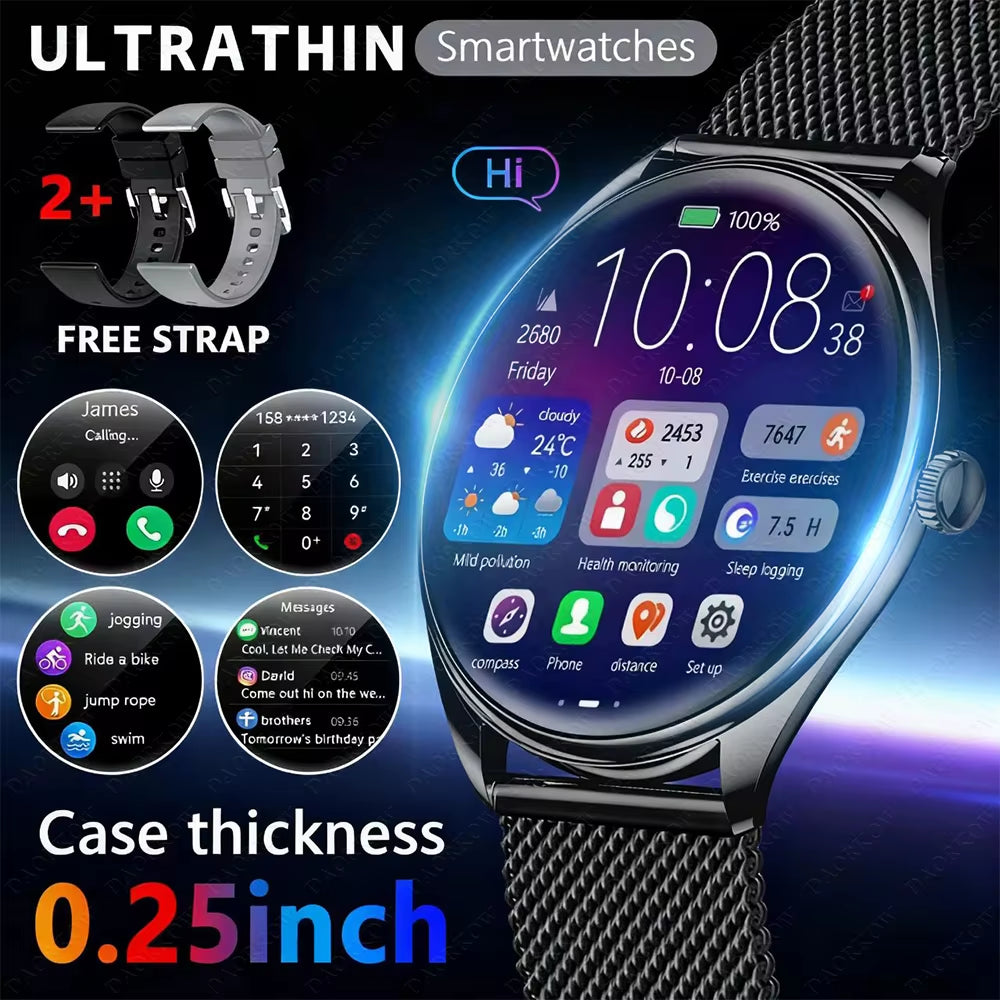 2025 New 1.43-Inch AMOLED 466*466 Screen Men and Women Bluetooth Call Sports Fitness Ultra-Thin Waterproof Smart Watch