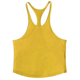 Plain Gym Fitness Bodybuilding Muscle Tank Tops Mens Running Sport Sleeveless Y-Back Vests Summer Cool Cotton Breathable Shirts