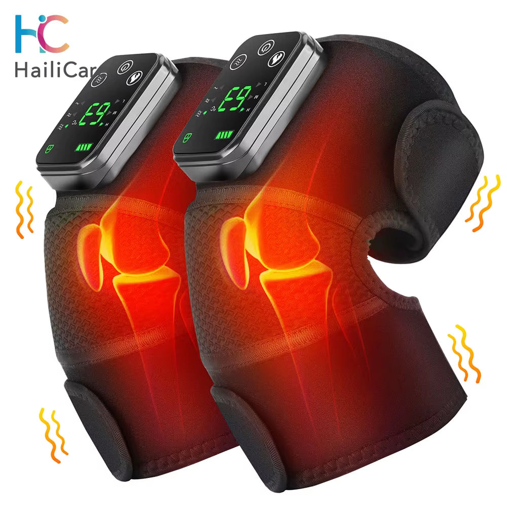 Rechargeable Electric Knee Massager 3-In1 Heated Vibration Pad for Joint Pain Relief Elbow Shoulder Arthritis Support Belt