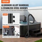 Succebuy 360Rotatable Hot Tub Handrail Spa Side Hand Rail Adjustable Height W/ Slide-Under Mount Base for Indoor Outdoor Bathtub