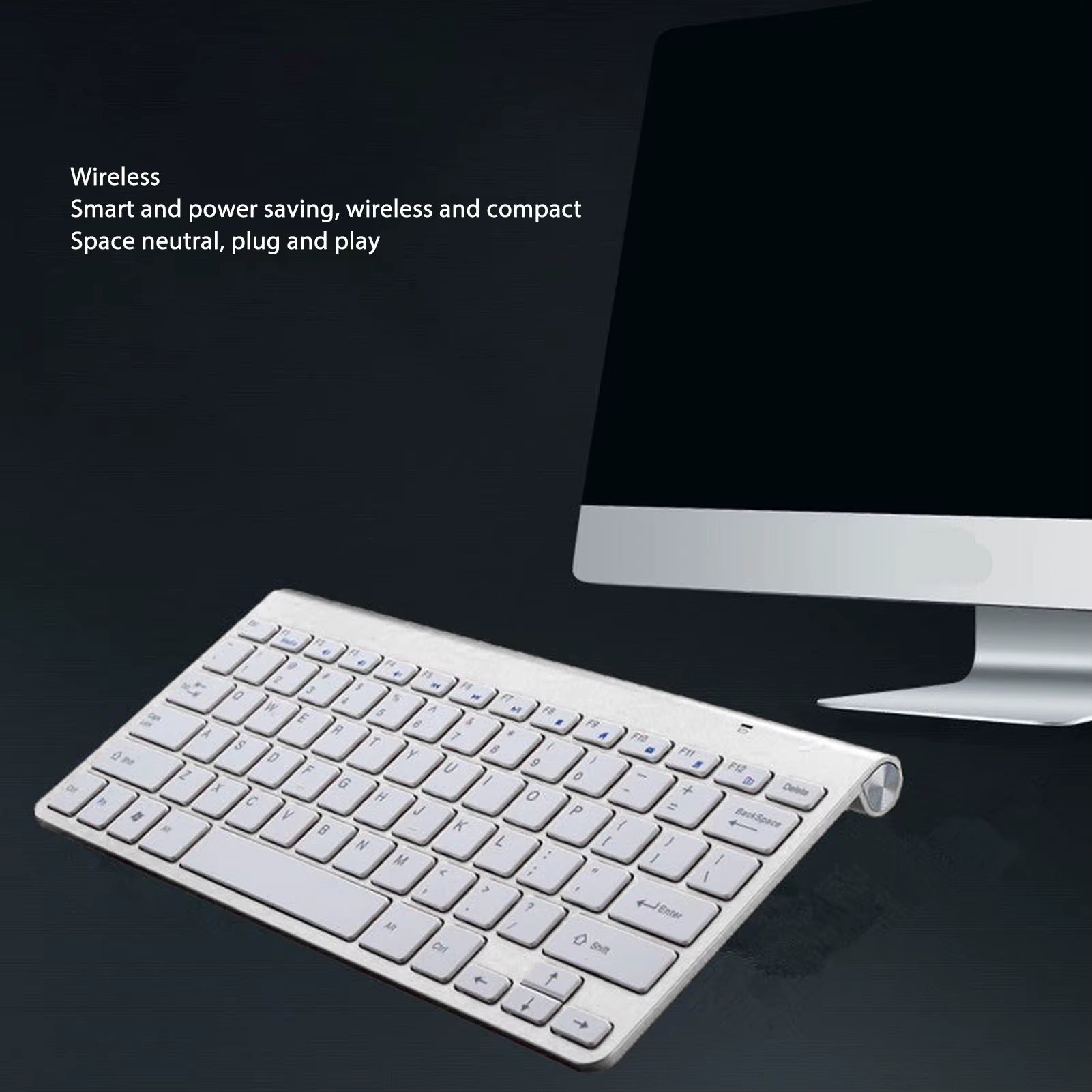Wireless Keyboard Mouse Kit Slim Wireless Key Mouse Combo Portable Beautiful Power Saving Silent Button LED Indicator for Home