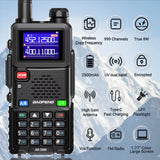 5RM Multi Band Walkie Talkie 10W Wireless Copy Frequency Type-C Charger 999CH NOAA K5 plus for UV-5R UV-5RH Ham Radio