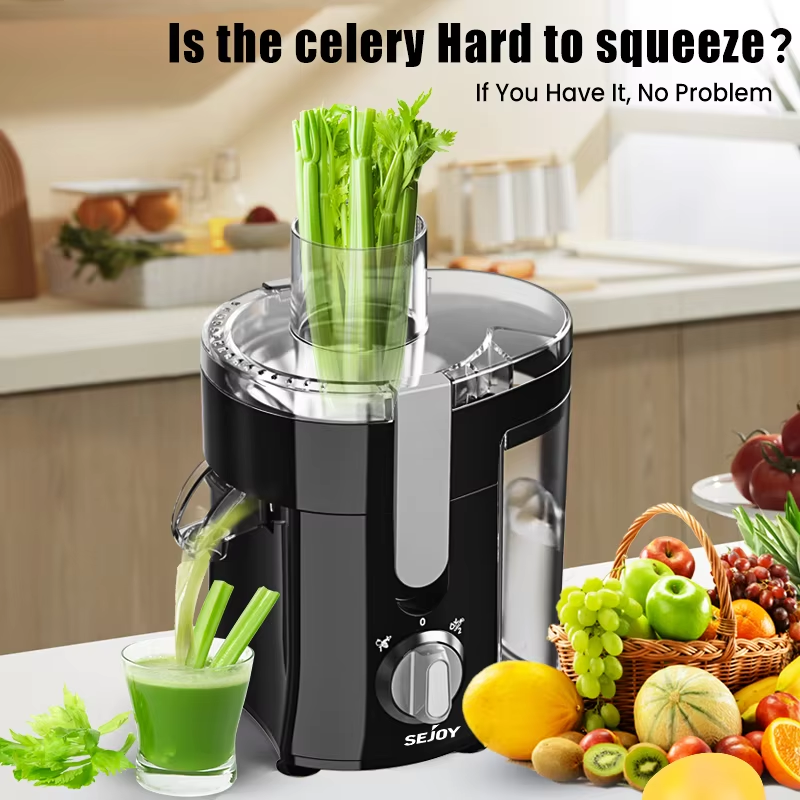 500W Compact Fruits Juicer Juice Extractor Machine Wide Mouth 3” Feed Chute for Fruit Vegetable Centrifugal Extractor
