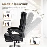 Ergonomic Executive Office Chair with Footrest for Big and Tall Users - Adjustable Reclining Desk Chair for Home and Office