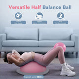 Half Balance Ball Trainer, Inflatable 19/23 Inch Half Exercise Ball with Resistance Bands and Pilates Ball