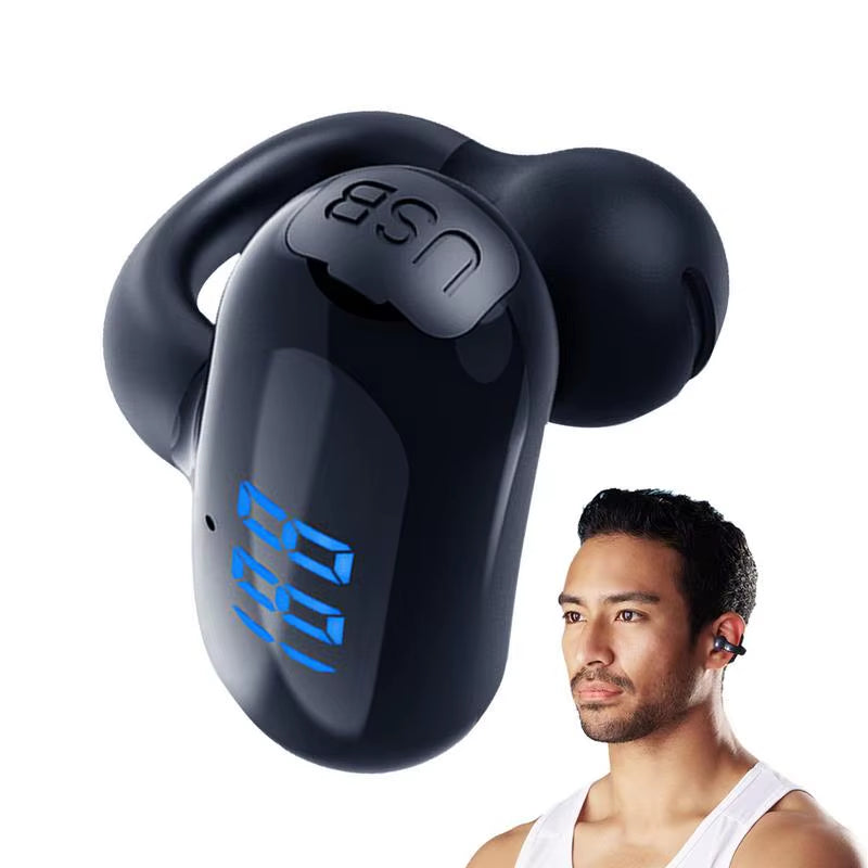 Open-Ear Headphones Bone Conduction Earphones with LED Power Display Type-C Rechargeable Call Device for Running Walking