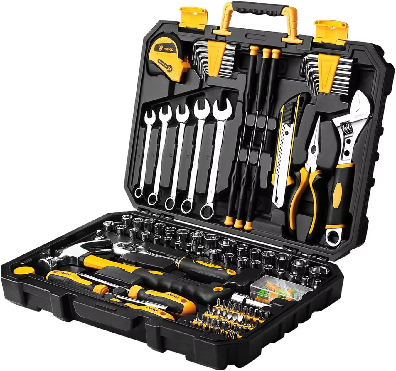 158-Piece General Household and Auto Repair Tool Set with Plastic Storage Toolbox