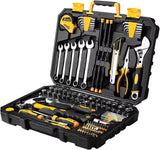 158-Piece General Household and Auto Repair Tool Set with Plastic Storage Toolbox