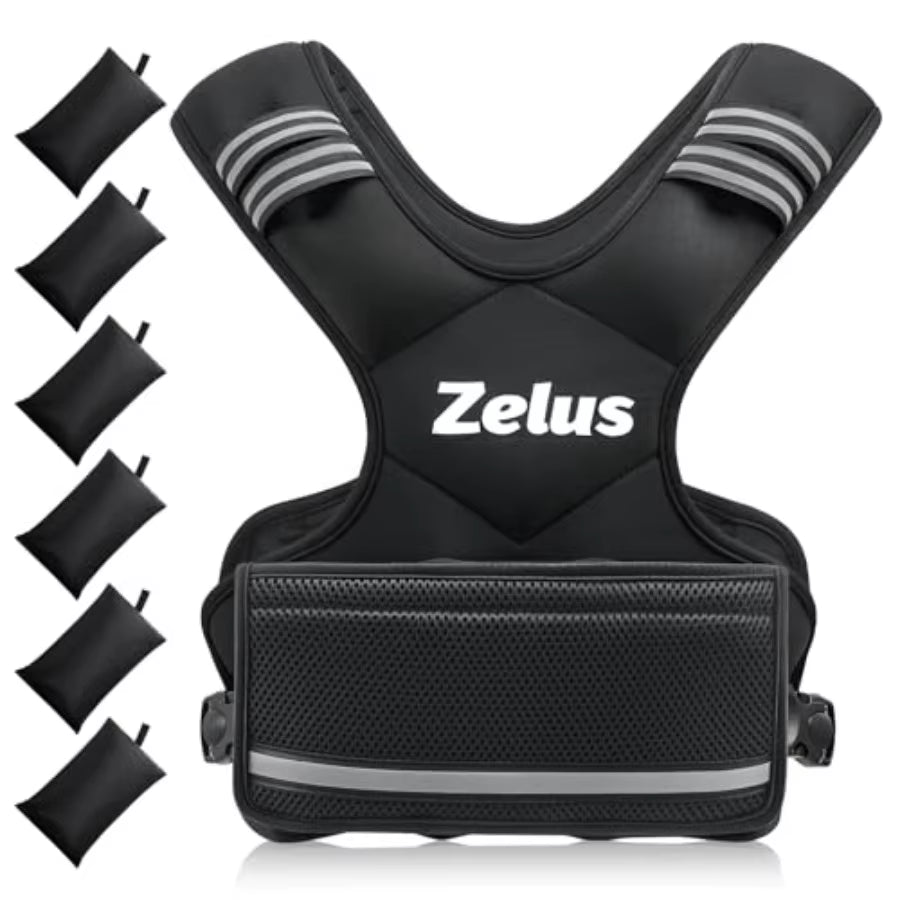 Weighted Vest for Men and Women 4-10Lb 11-20Lb 20-32Lb Adjustable Body Weight Vest with 6 Ironsand Weights for Home Workouts Bl