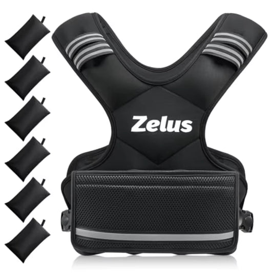 Weighted Vest for Men and Women 4-10Lb 11-20Lb 20-32Lb Adjustable Body Weight Vest with 6 Ironsand Weights for Home Workouts Bl