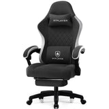 Ergonomic Gaming Chair with Pocket Spring Cushion, Adjustable Linkage Armrests, Footrest, and Lumbar Support