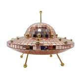 UFO Disco Mirror Ball Retro Reflective UFO Space World Shape DJ Light Modern Home Decor for Party Room Sculptures and Figurines