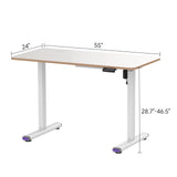 Electric Height Adjustable Ergonomic Desk - 55" x 24" Sit-Stand Computer Table for Office Use