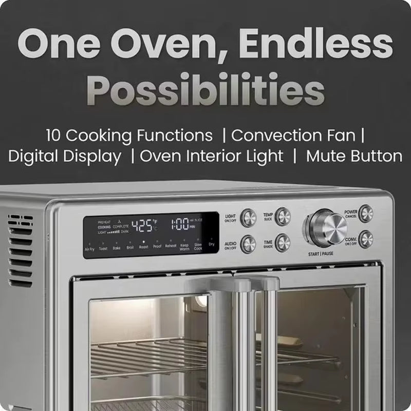 10 in 1 French Door Air Fryer and Oven Combination, 26 Quarts. Capacity