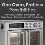 10 in 1 French Door Air Fryer and Oven Combination, 26 Quarts. Capacity