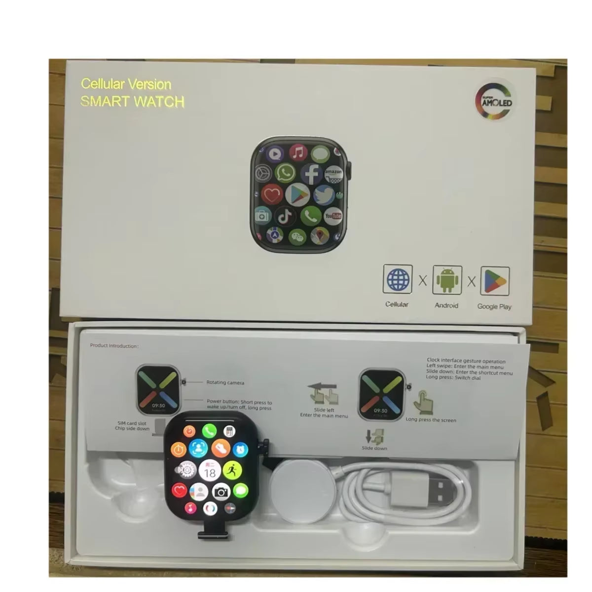 2025 New 4G Full Network Android Smart Watch SIM Card GPS WIFI Rotary Camera Multi Sport Mode Health Tracking Fitness Monitor