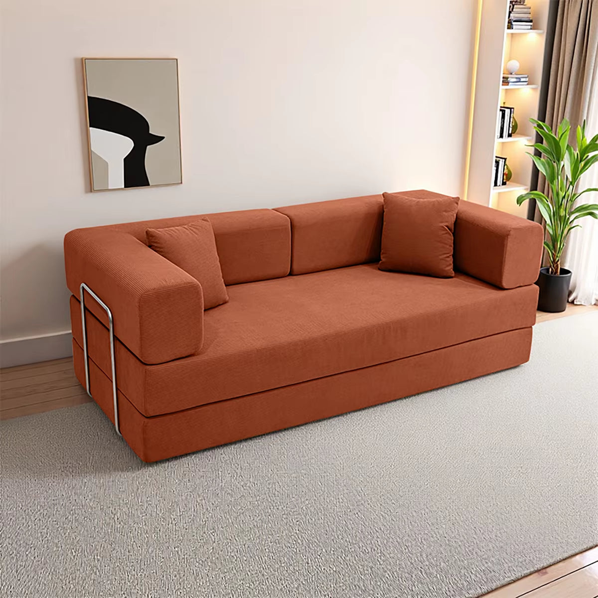 Foldable Sofa Bed with a Removable Backrest, an Oversized Floor Sofa That Works as a Two-Seater Perfect for Living Rooms.