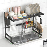 Dish Rack above Sink - Two-Tier Large Capacity Draining Rack with Knife and Utensil Holder Home Decor